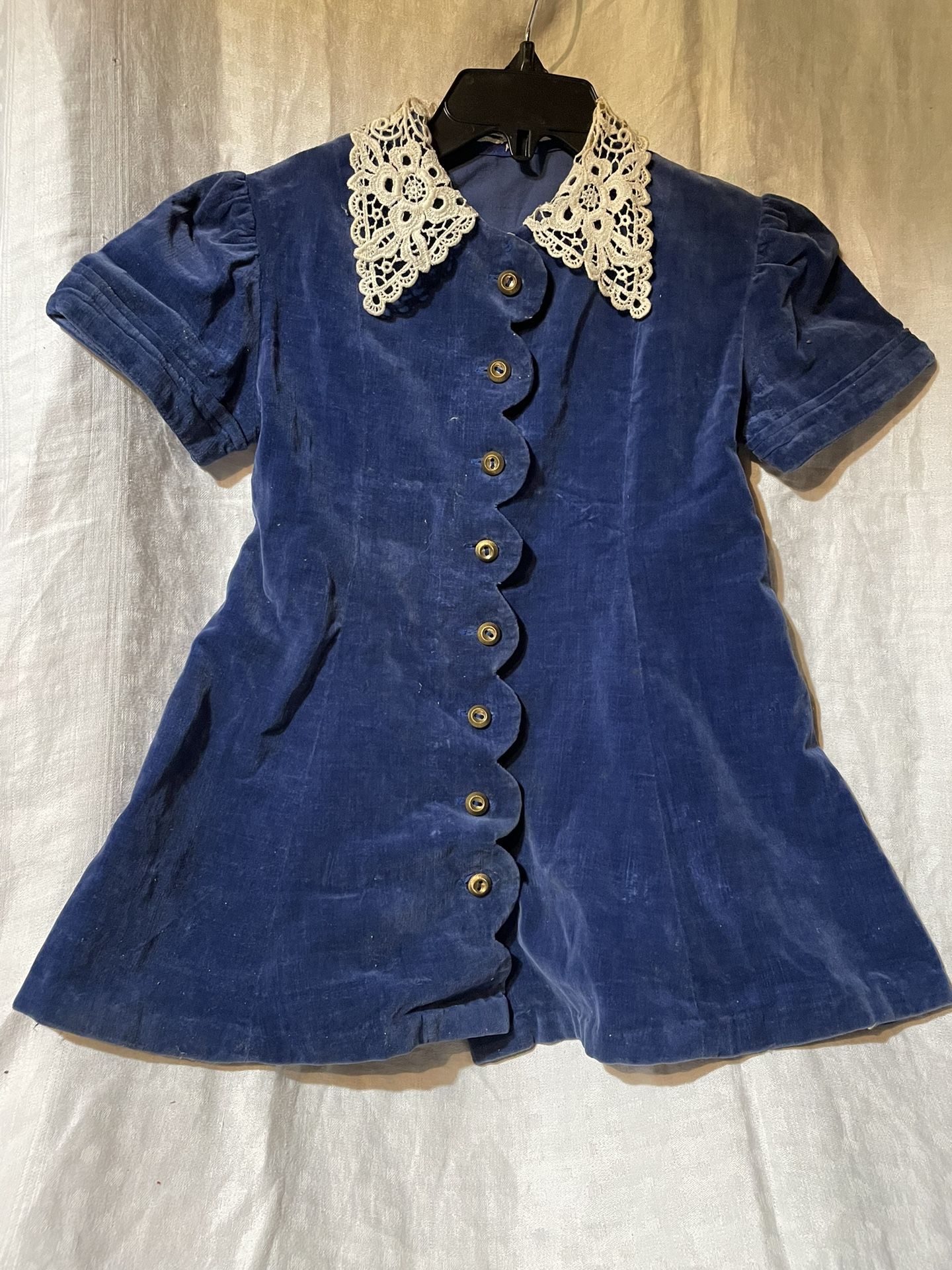 Hand Made Velvet Boys Dress Vintage Doll Dress