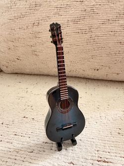Blue Miniature Guitar Model Musical Instrument Ornaments Guitar Ornament Home Decoration