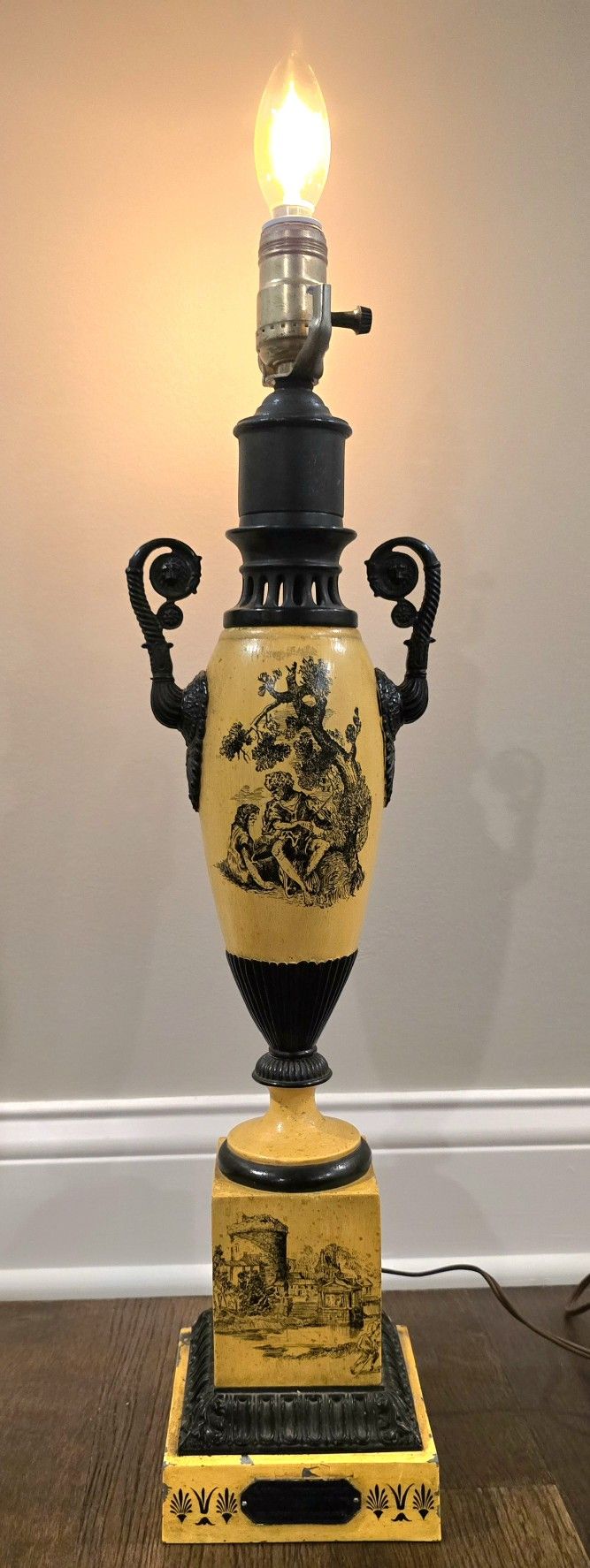 Neoclassical Tole Oil Lamps