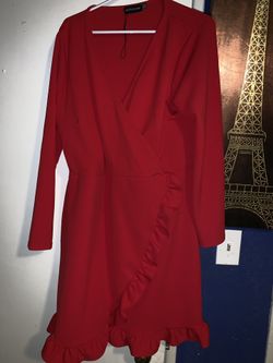 Prettylitlething red dress size 12