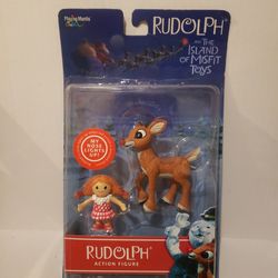 2001 Rudolph and Doll The Island Of Misfit Toys Figures New in Package. Z1