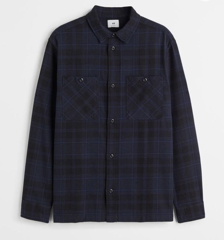 relaxed fit plaid shirt