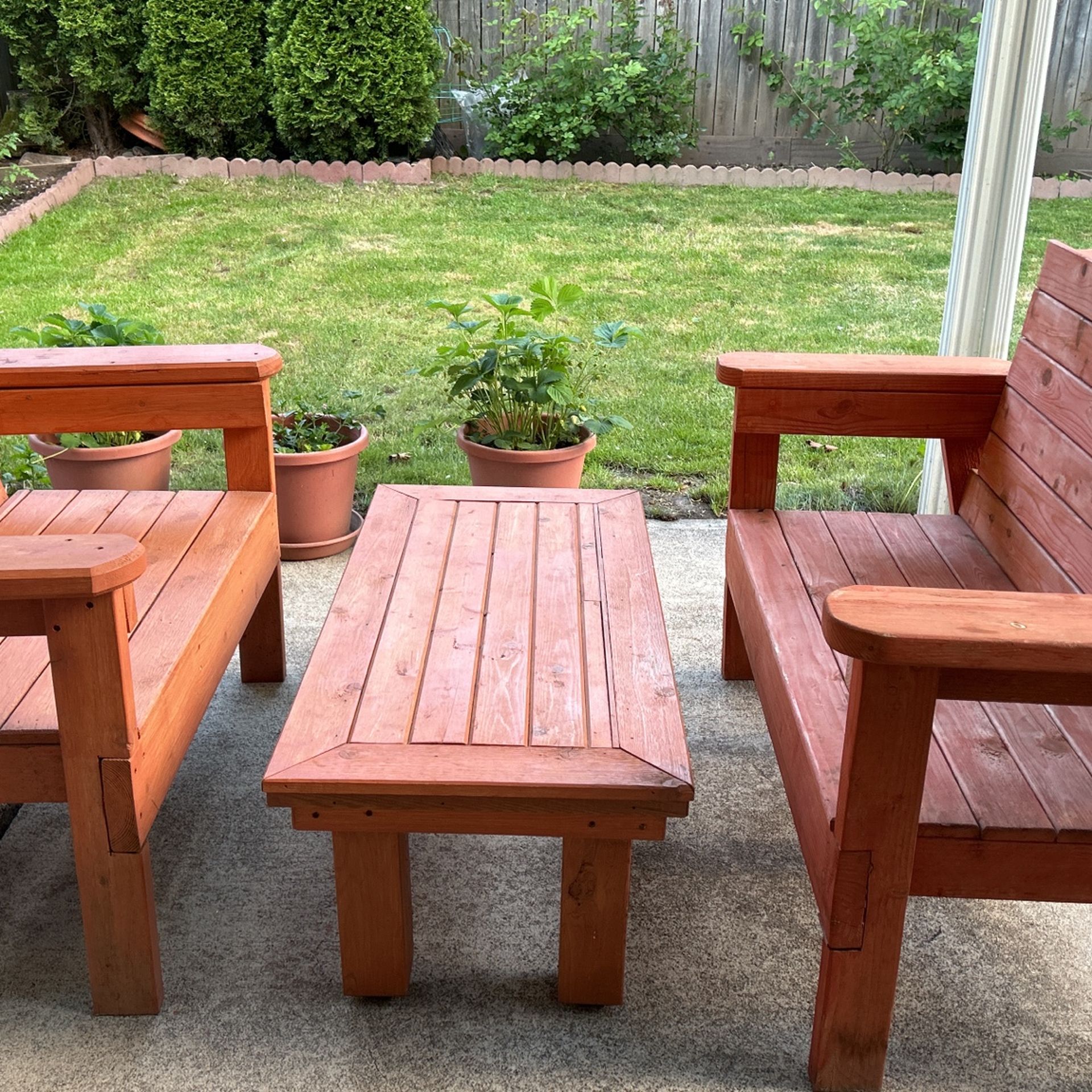 Benches and Table Handmade