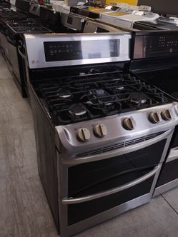 Estufa de gas stainless con doble horno LG