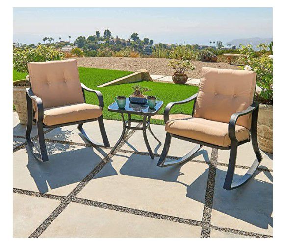 3 pieces patio chairs+table. brand new inbox.only one set.pickup in Chino