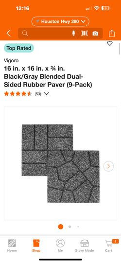 Tile / Black/Gray Blended Dual-Sided Rubber Paver