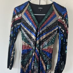 Express Sequin Long Dress Size S