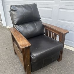 Leather Push Back Recliner 