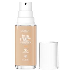L'Oreal Paris True Match Cream Foundation Makeup, N3 Neutral Light Medium, 1 fl oz