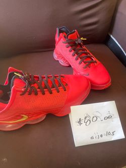 Various brand-name sneakers.