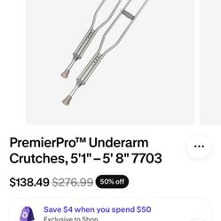 PremierPro™ Underarm Crutches, 5'1" – 5' 8" 7703