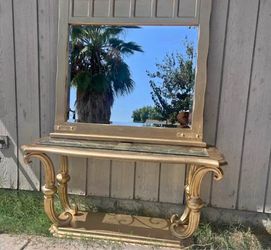 Console table with mirror