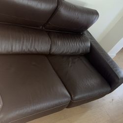 Italian Leather Brown Couch