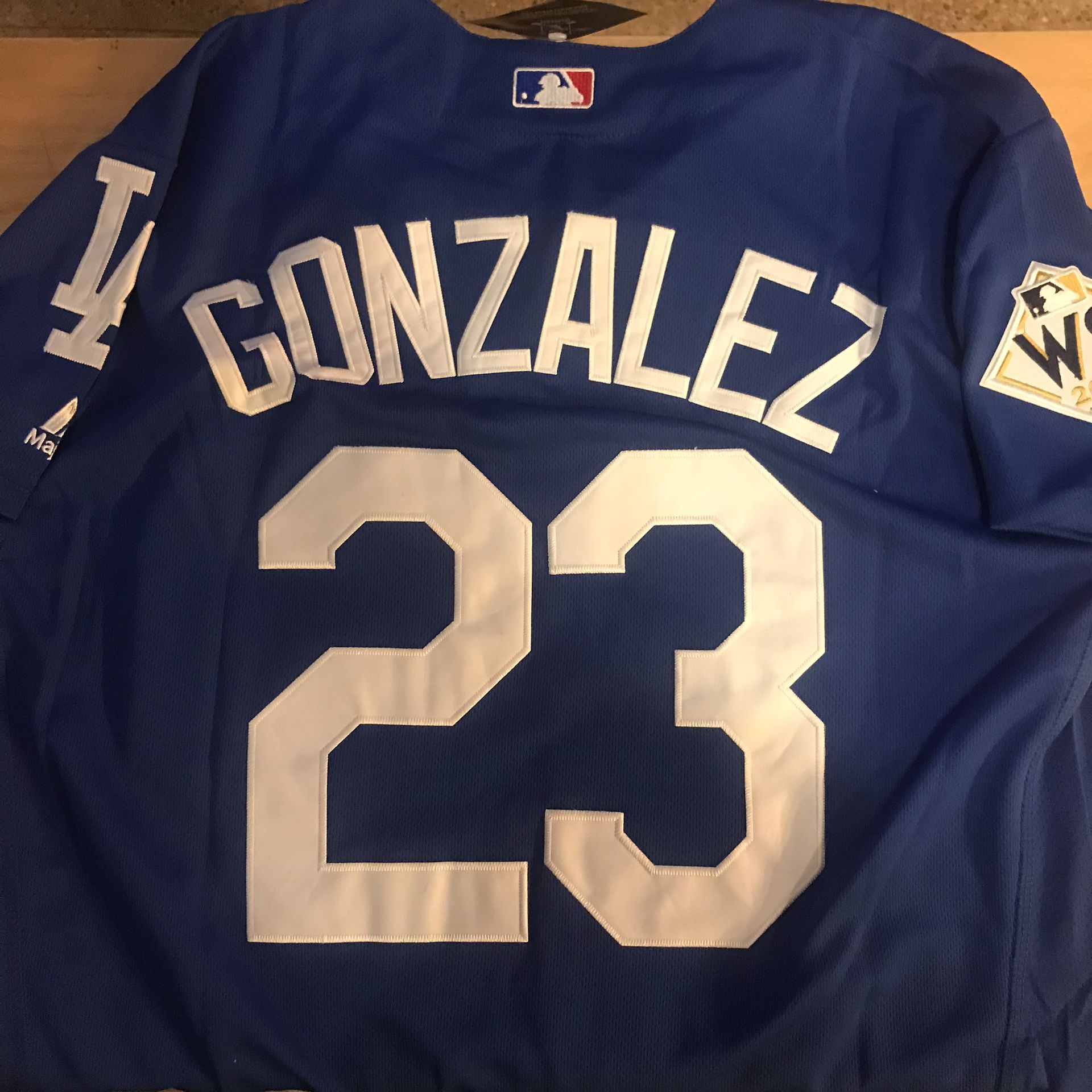 LA Dodgers Gonzalez 23 World Series Jersey MEDIUM