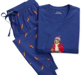 Men's Blue Polo Pajama Set