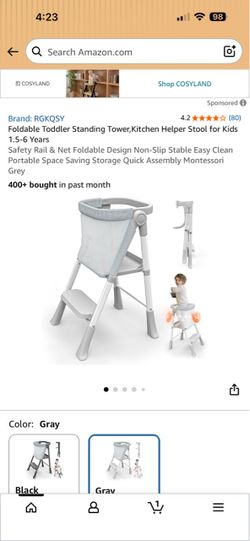Foldable toddler tower stand