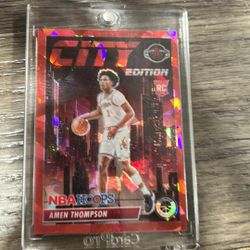 Amen Thompson Red Cracked Ice Rookie /99