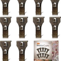 AIEVE Brick Clips, 10 Pack Heavy Duty Brick Hangers Picture Hangers Siding Hooks Hanging Clips Wall Hangers Clips Without Nails Garland Hanger for Han