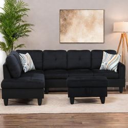L Shaped Sectional Couches for Living Room, Modern Modular Sectional Sofa with Ottoman Storage
