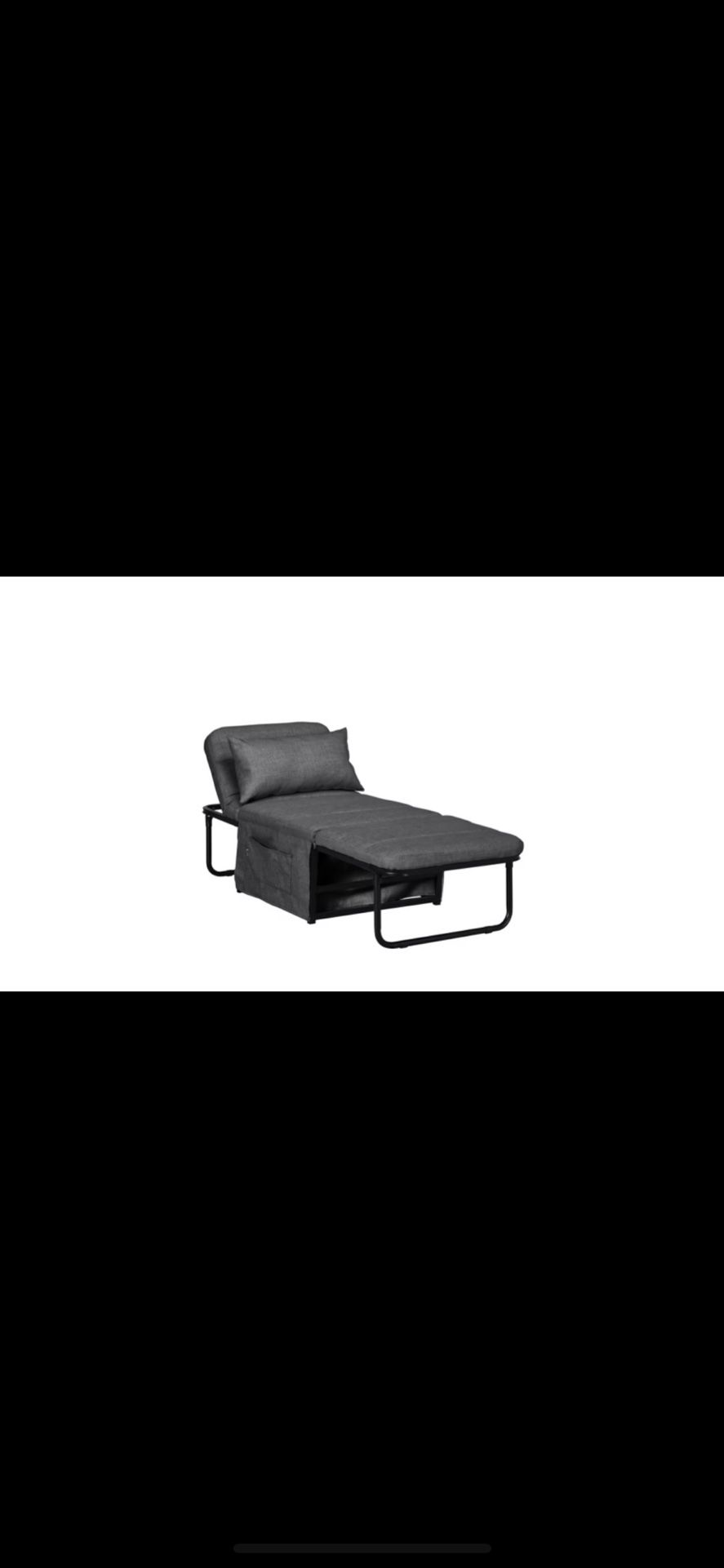 Ottoman Sofa Bed Charcoal Gray