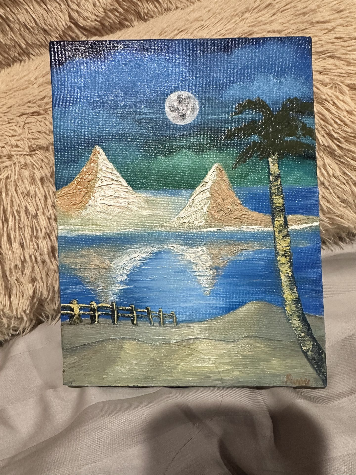 Beach Landscape Oil Painting By Painting With Ruby 