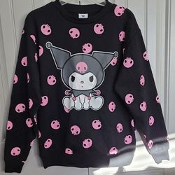  Kuromi by Sanrio Pullover Graphic Sweatshirt Size XS~Black & PINK. 
