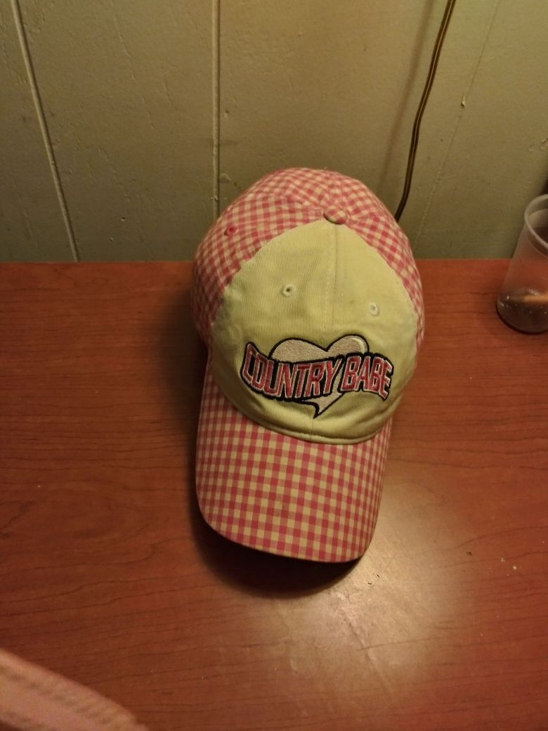 Pink and tan plaided "country babe" hat