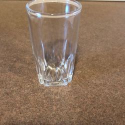 Vintage Small Drinking Glass W/ Twisted Square Bottom