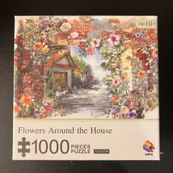 hNLC “Flowers Around The House” 1000 Piece Puzzle NEW & SEALED