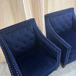 2 piece velvet accent armchair