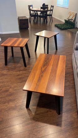 3-Piece Wood Coffee and End Table Set