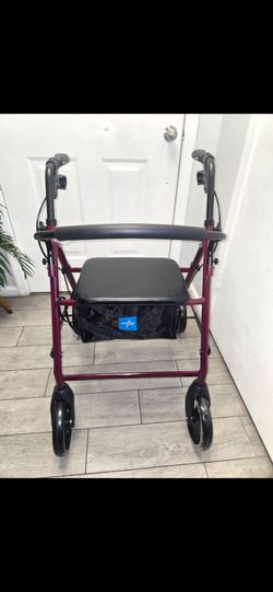 Medline Steel Rollator Walker with Seat