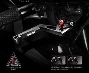 MZS Black Motorcycle Clutch Brake Levers Adjustable Compatible with 749/848/999/1098/1198 | Diavel/X | Monster 1100/1200 | Multistrada 950/1200/1260 |
