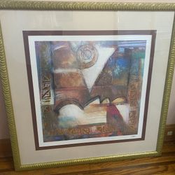 Large Framed Abstract Print – “Prior Machine Lands II” by Soicher-Marin – 38”x38”