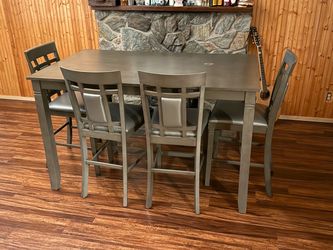 Dark grey dining table 6 seats