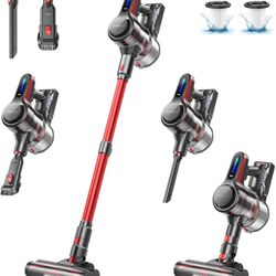 ORFELD Cordless Vacuum Cleaner, Stick Vacuum with 26Kpa Powerful Suction, 45Mins Runtime Rechargeable Vacuum, Anti-Tangle & 1.5L Dust Cup, 6 in 1 Ligh