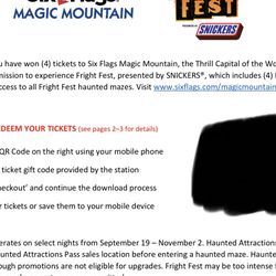 Six Flags Fright Fest Tickets