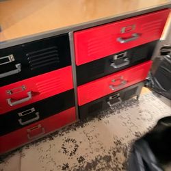 Industrial Metal Locker Furniture Set - 4 Pieces