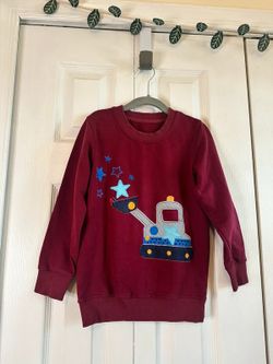 Excavator appliqué sweatshirt, size 5T
