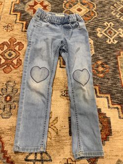 Lindex Kids Light Wash Jeans with Heart Patches