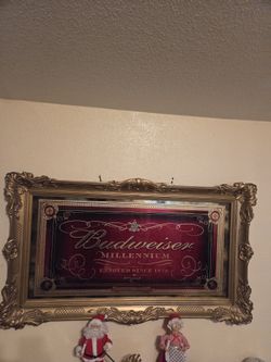 Budweiser Millennium Mirror Gold Frame