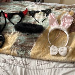 bunny, black angel, devil, cat headbands and accessories 