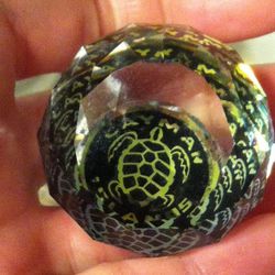 Swarovski Crystal Souvenir Cayman Island Sea Turtle Bermuda? Small Paperweight