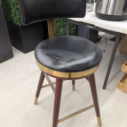Solid Leather Metal Bar Stool