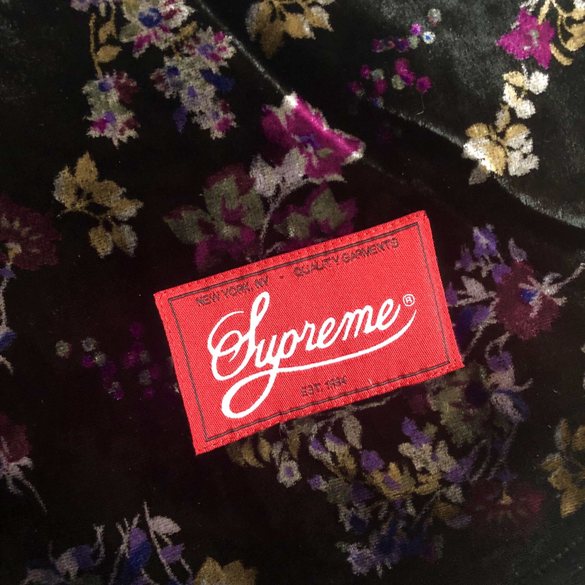 Supreme Floral Velour Baseball Jersey Size XL (Brand New, 100