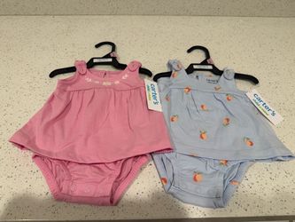 Carter's Child of Mine Baby Girl Dress Sizes 0-3 Months Set of 2