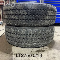 (2) - LT275/70/18 Bridgestone Dueler A/T Tires