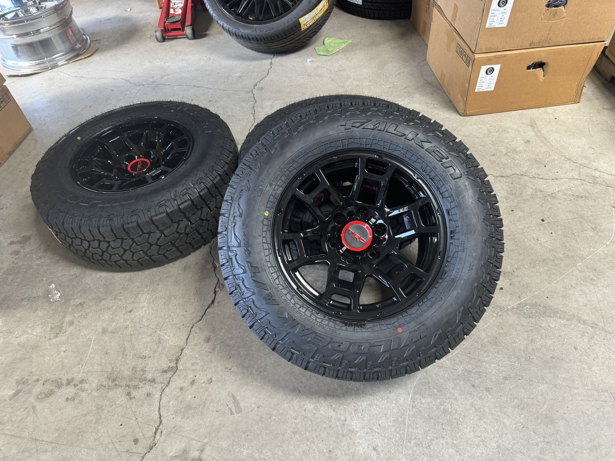 17” Toyota TRD Pro Style Wheels 265/70R17 Falken Wild Peak AT4W All Terrain Tires Fits Tacoma FJ 