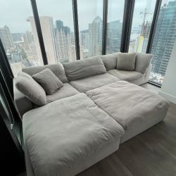 Can Deliver! 5 Piece Cloud Sectional Sofa Couch