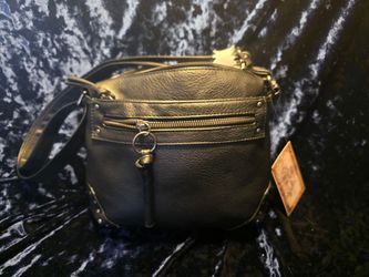 Bueno Vintage Black Crossbody Shoulder Bag Multi-Pocket Purse